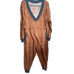 Natural Life Womens Johnnie Cotton Jumpsuit Brown Sz M Loungewear Romper Comfort